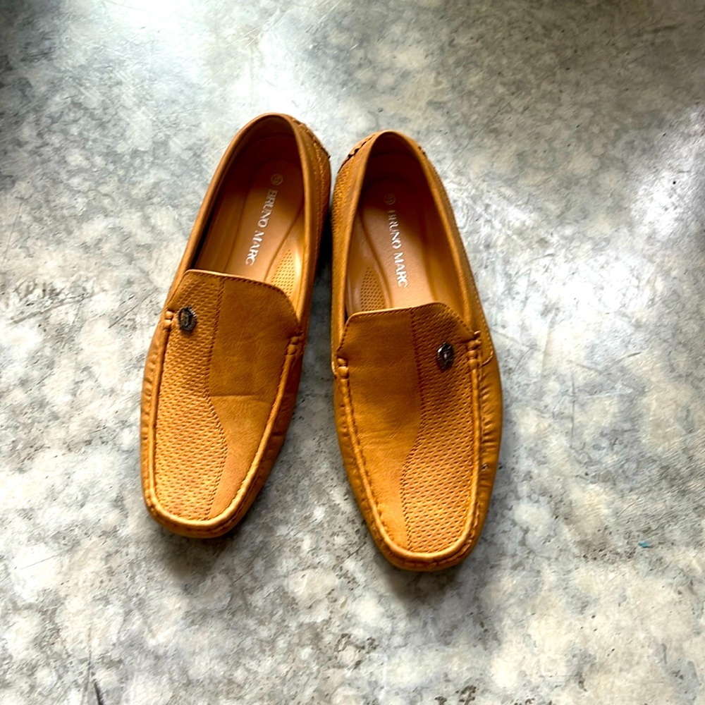 Men’s Loafers. Tan. Bruno Marc. 10.5. Worn 5-6 times.